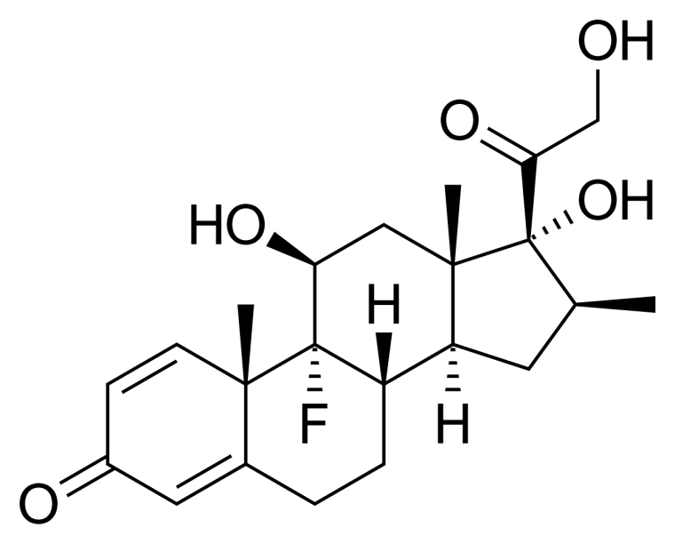 Formula di struttura del betametasone, cortisonico della crema allo 0,05%