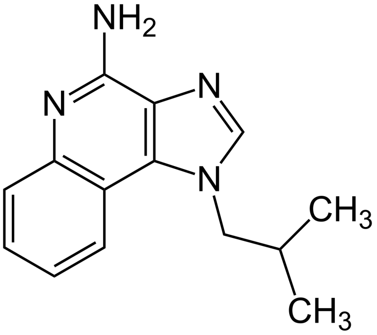 Formula di struttura dell'imiquimod, principio attivo della crema Aldara